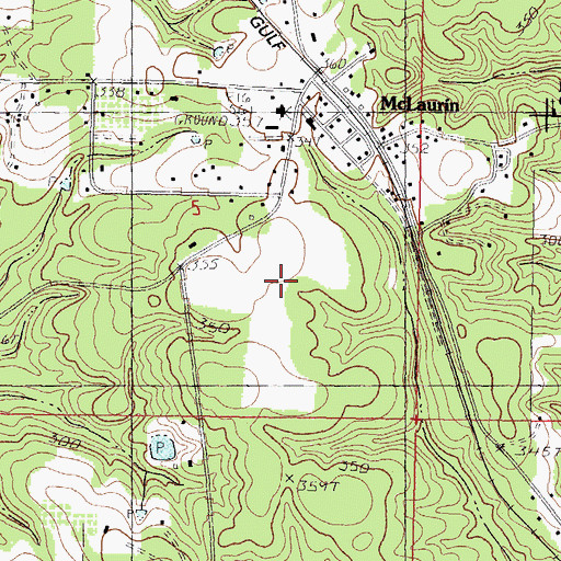 Topographic Map of McLaurin Landing Field (historical), MS