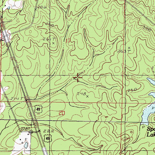Topographic Map of Buckeye Trail, MS