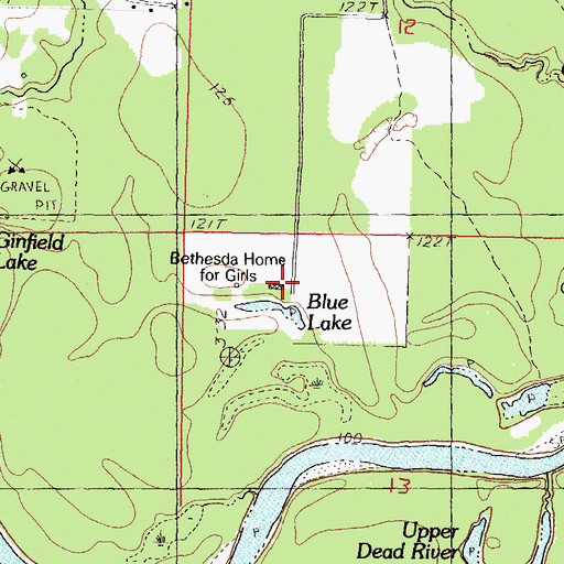 Topographic Map of Bethesda Home for Girls, MS