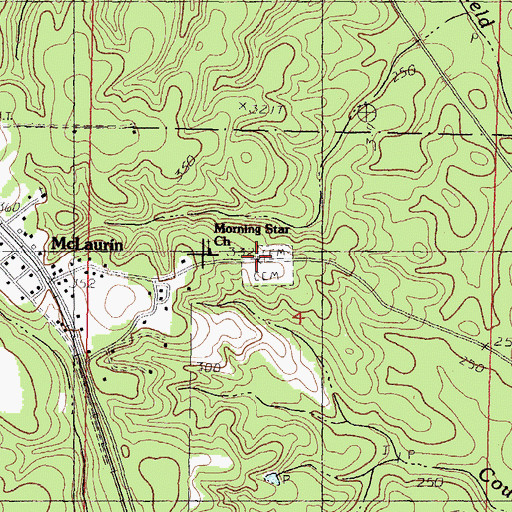 Topographic Map of McLaurin Cemetery, MS