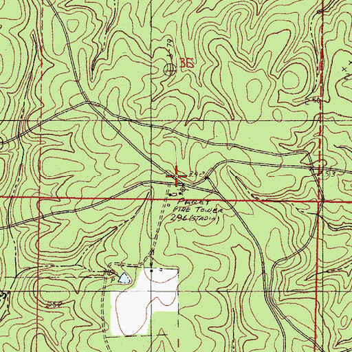 Topographic Map of Paret Fire Tower, MS