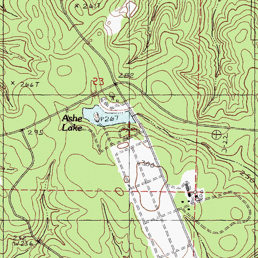 Topographic Map of Ashe Lake Recreation Area, MS