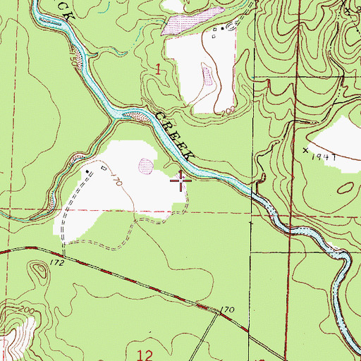 Topographic Map of Big Creek Landing Recreation Area, MS