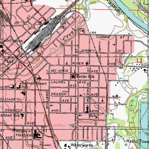 Topographic Map of Eaton Elementary School, MS