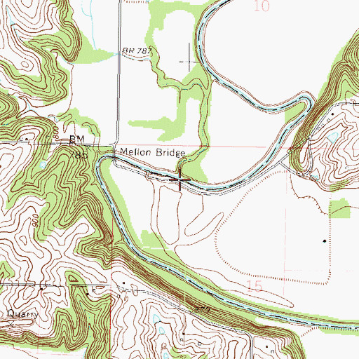 Topographic Map of Alger Creek, MO