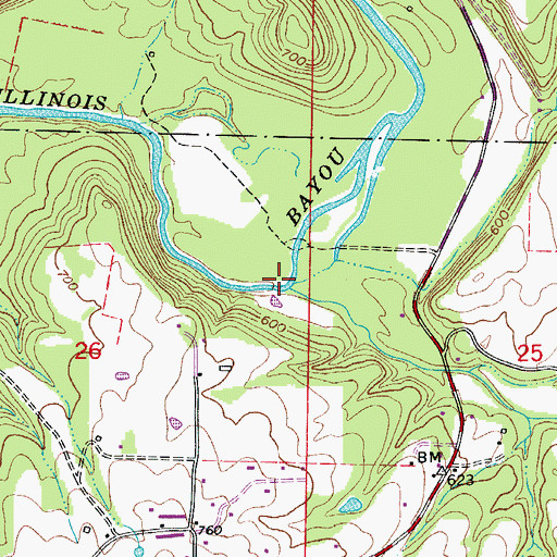 Topographic Map of Dare Creek, AR