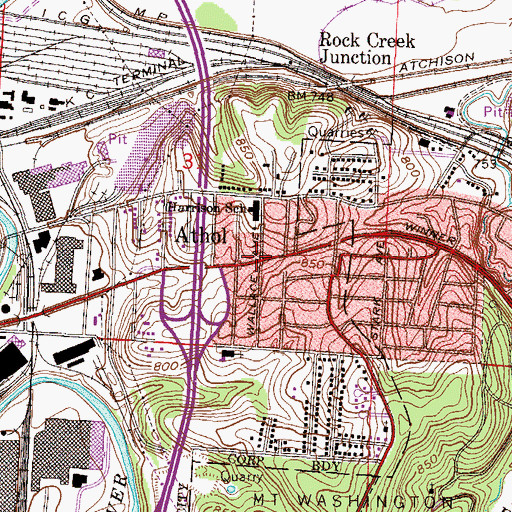 Topographic Map of Athol, MO