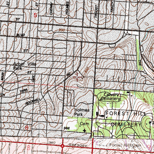 Topographic Map of Research Medical Center - Brookside Campus, MO