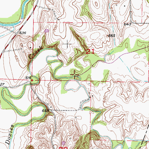 Topographic Map of Batts Creek, MO