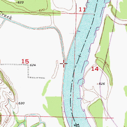 Topographic Map of Buck Creek, MO