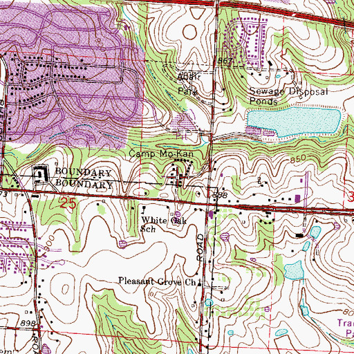 Topographic Map of Camp Mo-Kan, MO