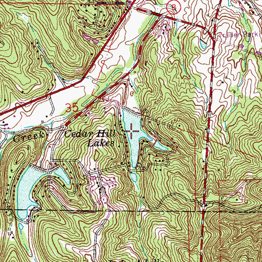 Topographic Map of Cedar Hill Lakes, MO