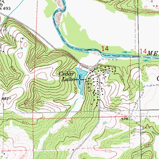 Topographic Map of Cedar Lake, MO