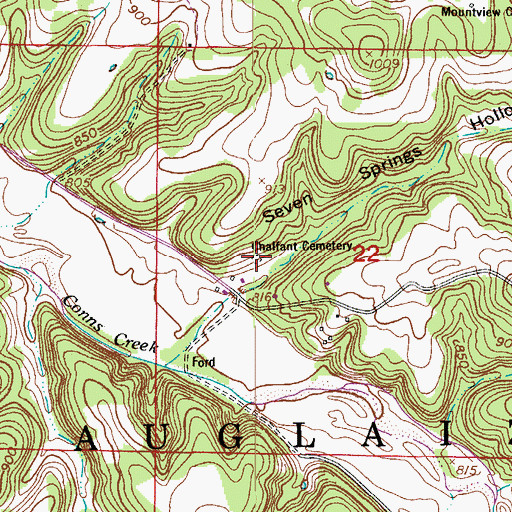 Topographic Map of Chalfant Cemetery, MO