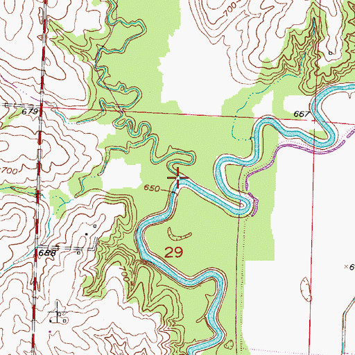 Topographic Map of Clarks Creek, MO