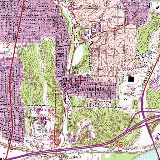 Topographic Map of Cooley School, MO