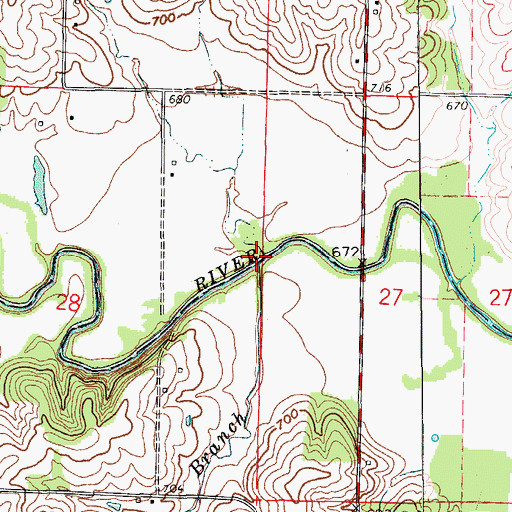 Topographic Map of Coon Branch, MO