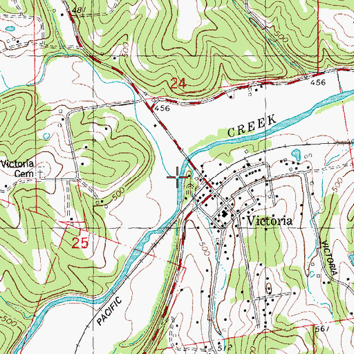 Topographic Map of Cotter Creek, MO