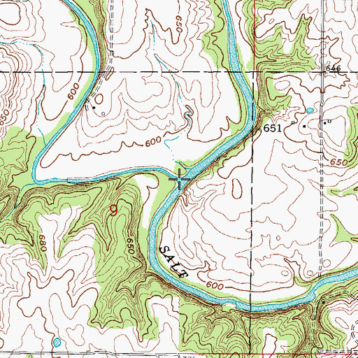 Topographic Map of Crooked Creek, MO