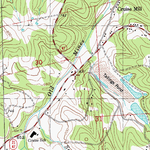 Topographic Map of Cruise School, MO