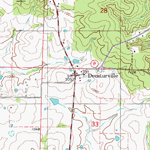 Topographic Map of Decaturville, MO