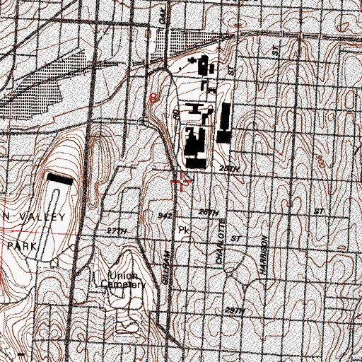 Topographic Map of Doctors Hospital, MO