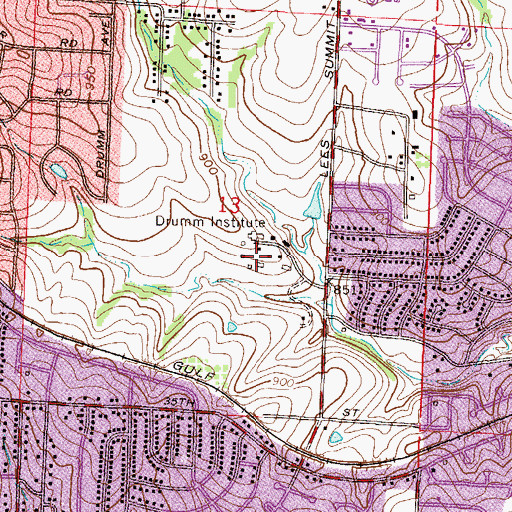 Topographic Map of Andrew Drumm Institute, MO