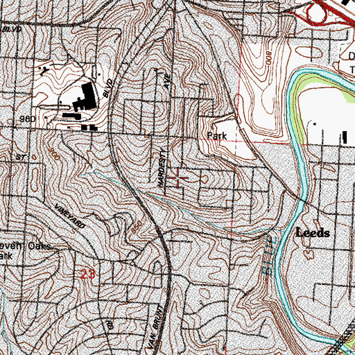 Topographic Map of Dunbar School, MO