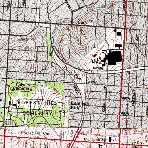 Topographic Map of Dunn Park, MO
