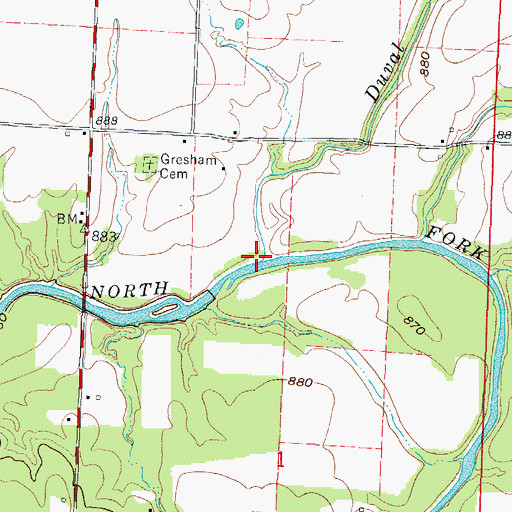 Topographic Map of Duval Creek, MO