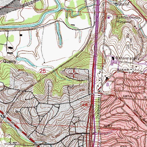 Topographic Map of Eastwood Park, MO