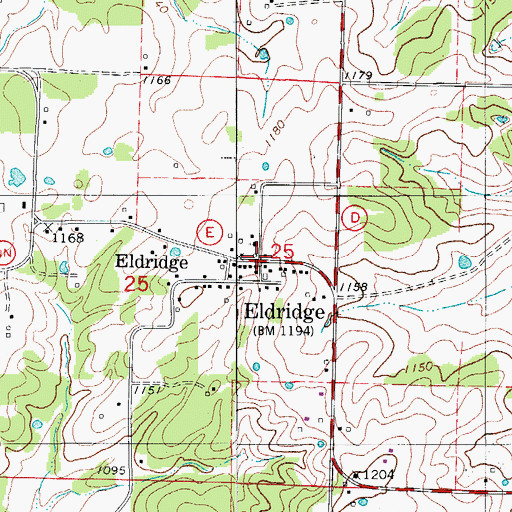 Topographic Map of Eldridge, MO