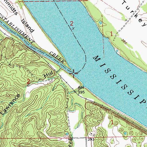 Topographic Map of Establishment Creek, MO