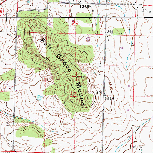 Topographic Map of Fair Grove Mound, MO