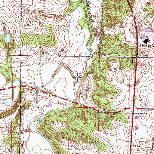 Topographic Map of First Creek, MO
