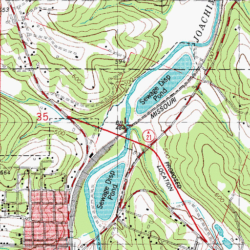 Topographic Map of Fisher Branch, MO