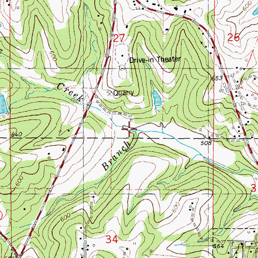Topographic Map of Fritz Creek, MO