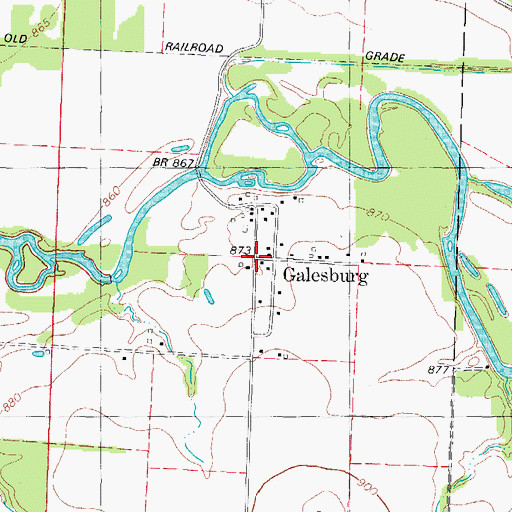 Topographic Map of Galesburg, MO