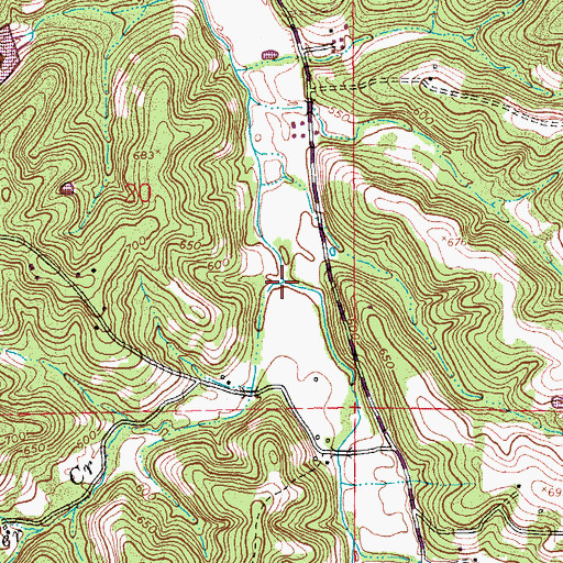 Topographic Map of Galligher Creek, MO