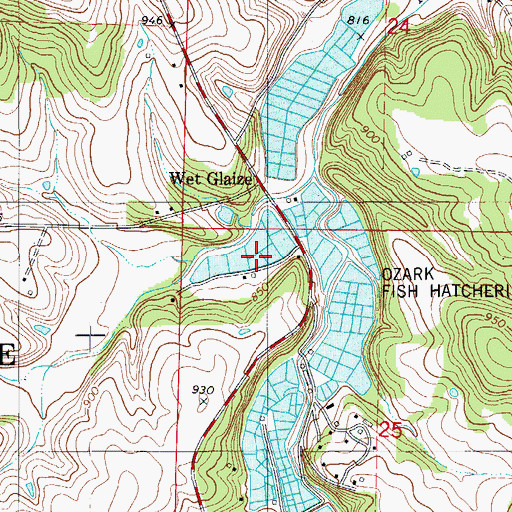 Topographic Map of Garman Hollow, MO
