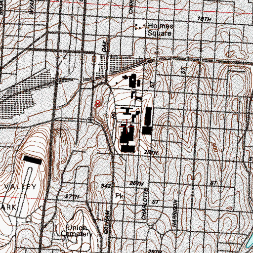 Topographic Map of Children's Mercy Hospital, MO