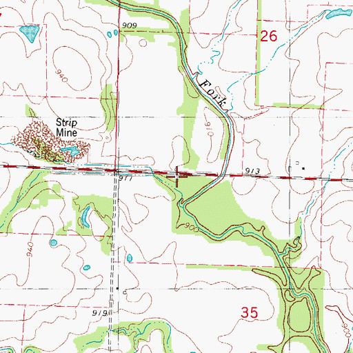 Topographic Map of Glendale School (historical), MO