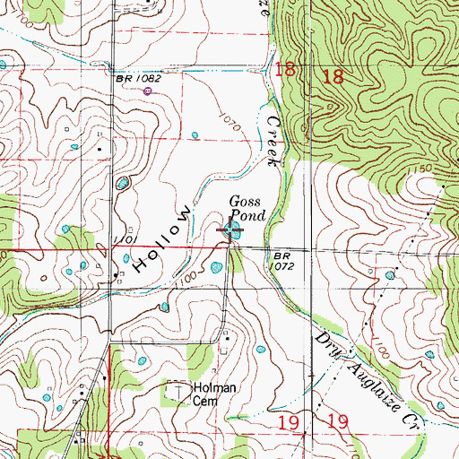 Topographic Map of Goss Pond, MO