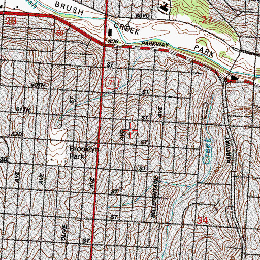 Topographic Map of Graceland Elementary School, MO
