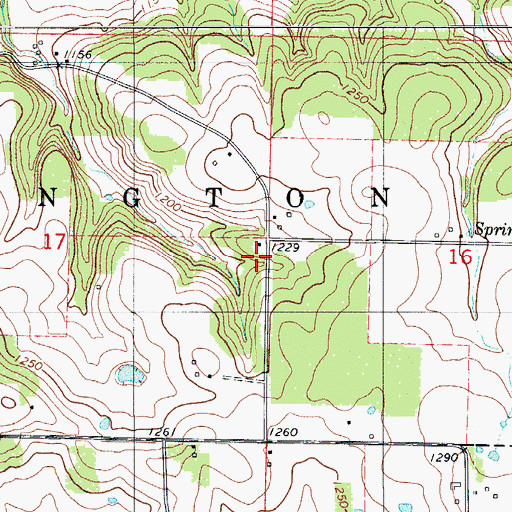 Topographic Map of Graves School, MO