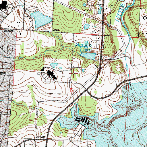 Topographic Map of Green Valley Church, MO