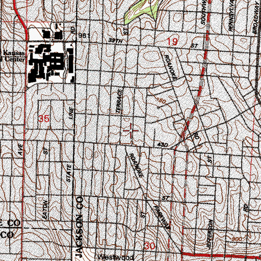 Topographic Map of Guardian Angel School, MO