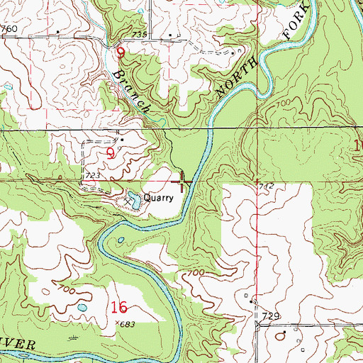 Topographic Map of Hale Branch, MO