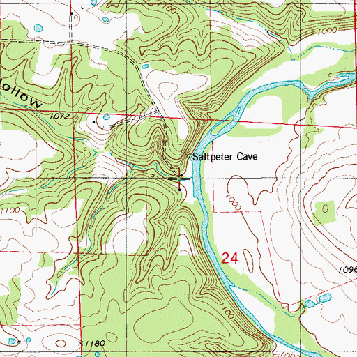 Topographic Map of Henry Hollow, MO