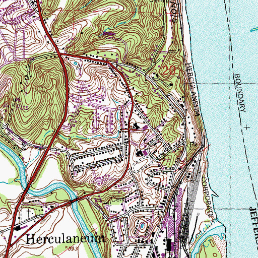 Topographic Map of Herculaneum, MO